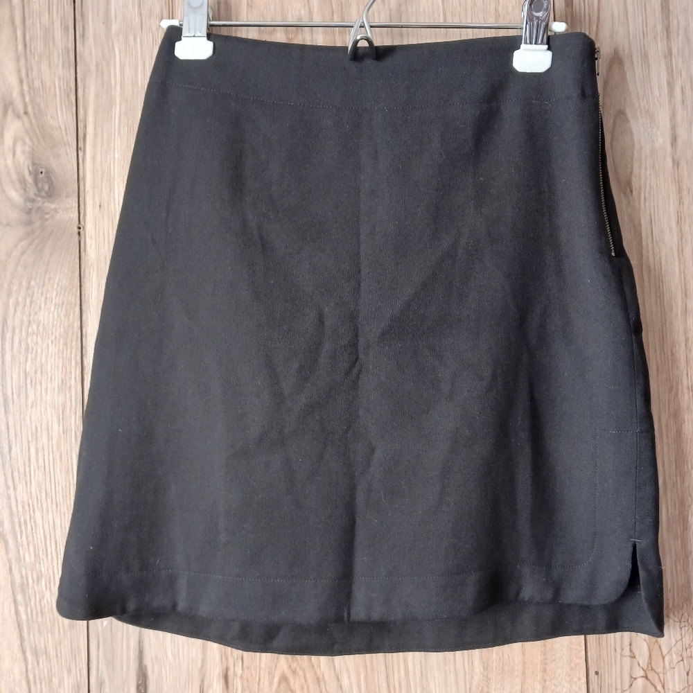 NWT Ann Taylor LOFT Black Zipper Detail Petal Side Slit Pencil Skirt Size Small